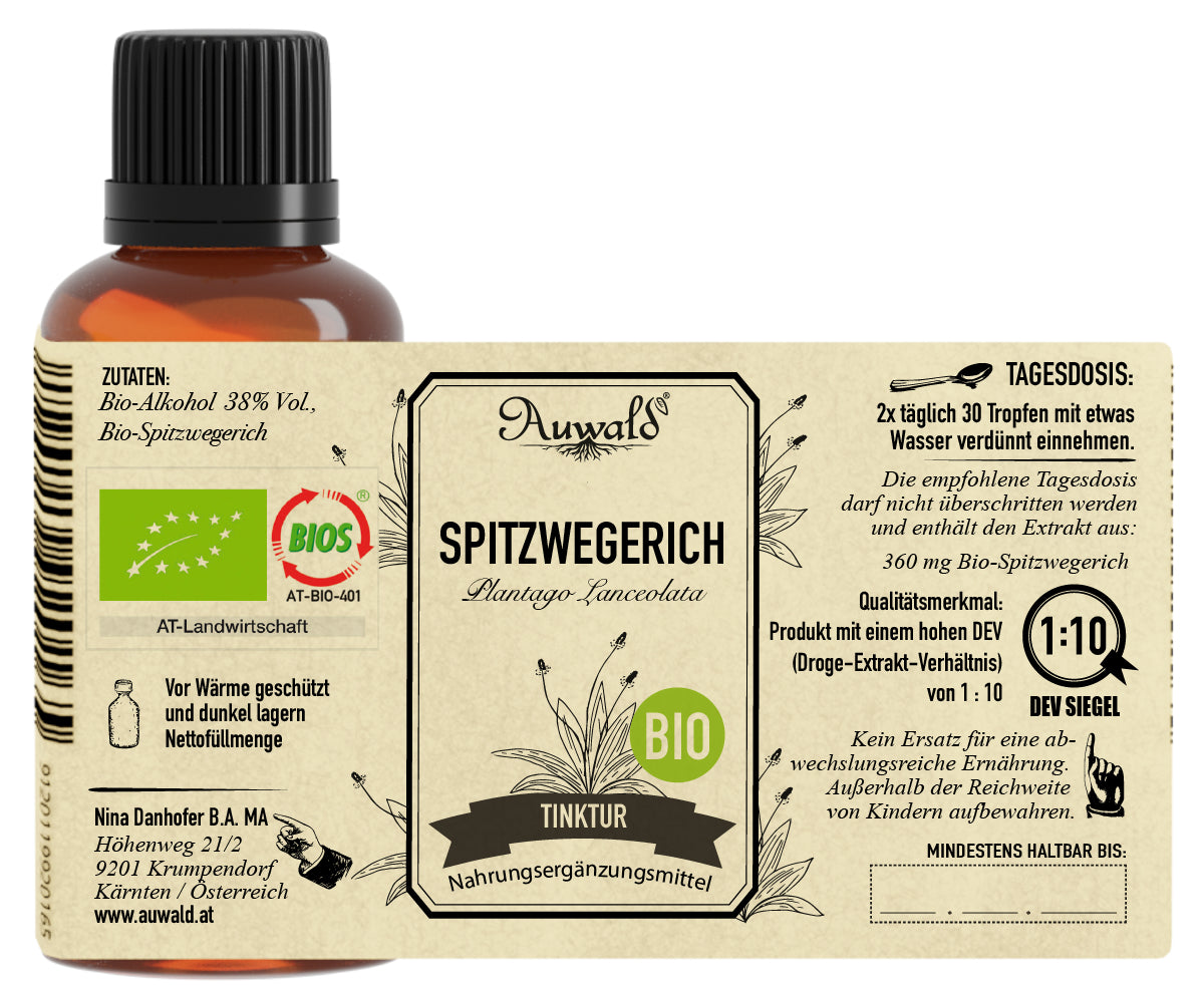Spitzwegerich - Bio Tropfen (Auszug, Extrakt, Essenz)